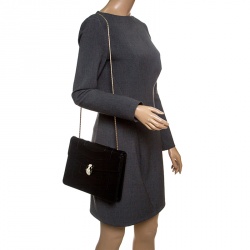 Bvlgari Black Leather Medium Serpenti Forever Shoulder Bag