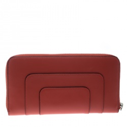 Bvlgari Red Leather Serpenti Forever Zip  Around Wallet 