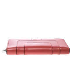 Bvlgari Red Leather Serpenti Forever Zip  Around Wallet 