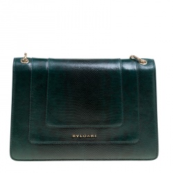 Pre Owned حقيبة كتف بلغاري فورفر سربنتي متوسطة جلد سوداء