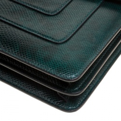 Pre Owned حقيبة كتف بلغاري فورفر سربنتي متوسطة جلد سوداء