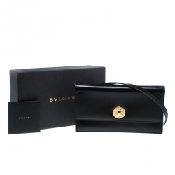 Bvlgari Black Leather Clutch Bag