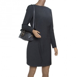 Pre Owned Bvlgari Grey Leather Chandra Shoulder Bag