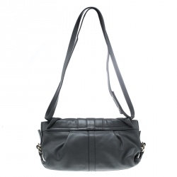 Pre Owned Bvlgari Grey Leather Chandra Shoulder Bag