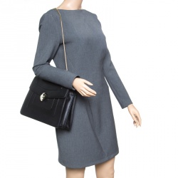 Bvlgari Black Leather Large Serpenti Forever Shoulder Bag