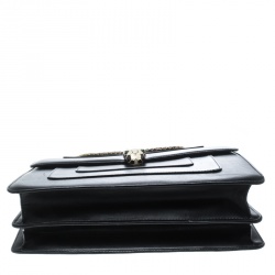 Bvlgari Black Leather Large Serpenti Forever Shoulder Bag