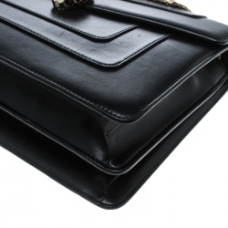 Bvlgari Black Leather Large Serpenti Forever Shoulder Bag