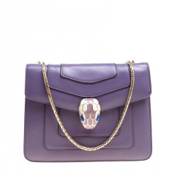 Bvlgari Purple Leather Small Serpenti Forever Shoulder Bag