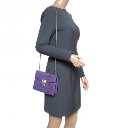 Bvlgari Purple Leather Small Serpenti Forever Shoulder Bag