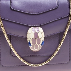Bvlgari Purple Leather Small Serpenti Forever Shoulder Bag