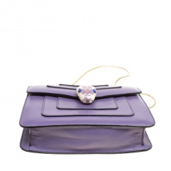 Bvlgari Purple Leather Small Serpenti Forever Shoulder Bag