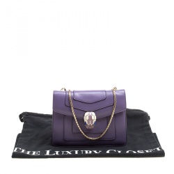 Bvlgari Purple Leather Small Serpenti Forever Shoulder Bag