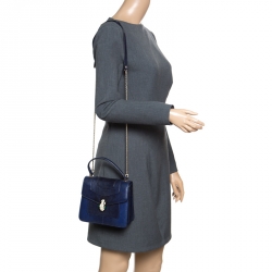 Bvlgari Indigo Karung Serpenti Forever Top Handle Bag