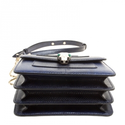 Bvlgari Indigo Karung Serpenti Forever Top Handle Bag