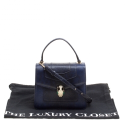 Bvlgari Indigo Karung Serpenti Forever Top Handle Bag