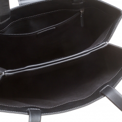 Bvlgari Black Leather Shopper Tote