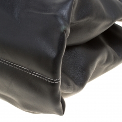 Bvlgari Black Leather Shopper Tote
