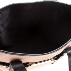 Pre Owned Bvlgari Pink/Black Canvas and Leather Tote