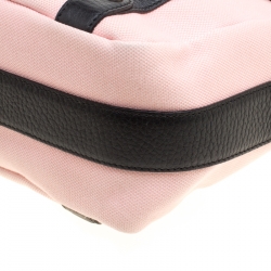 Pre Owned Bvlgari Pink/Black Canvas and Leather Tote