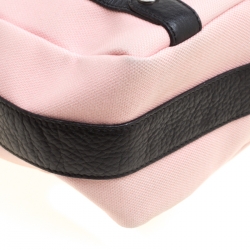 Pre Owned Bvlgari Pink/Black Canvas and Leather Tote