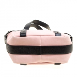 Pre Owned Bvlgari Pink/Black Canvas and Leather Tote