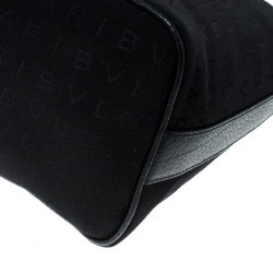 Bvlgari Black Signature Fabric and Leather Medium Brigitte Hobo