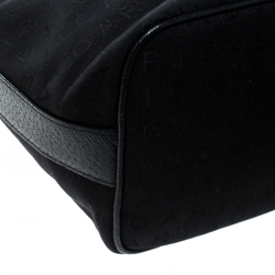 Bvlgari Black Signature Fabric and Leather Medium Brigitte Hobo