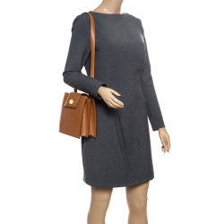 Pre Owned حقيبة كتف بلغاري مجموعة 3 جلد بنية