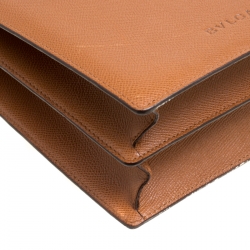 Pre Owned حقيبة كتف بلغاري مجموعة 3 جلد بنية