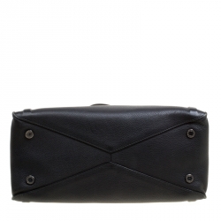 Bvlgari Black Leather Chain Shopping Tote