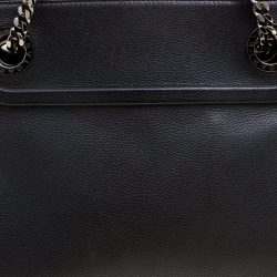Bvlgari Black Leather Chain Shopping Tote