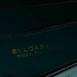 مملوكة مسبقًا حقيبة كتف بلغاري سيربينتي فوريفر جلد خضراء