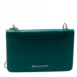 مملوكة مسبقًا حقيبة كتف بلغاري سيربينتي فوريفر جلد خضراء