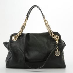 Pre Owned Bvlgari Bonton Black Chain Link Hobo