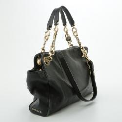 Pre Owned Bvlgari Bonton Black Chain Link Hobo