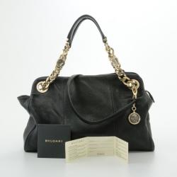 Pre Owned Bvlgari Bonton Black Chain Link Hobo