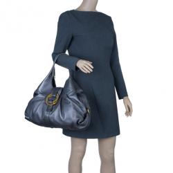 Bvlgari Grey Leather Medium Chandra Shoulder Bag