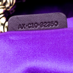 Bvlgari Purple Satin Leoni Flap Clutch Bag