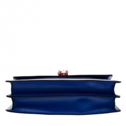 Bvlgari Blue Leather Medium Serpenti Forever Flap Shoulder Bag