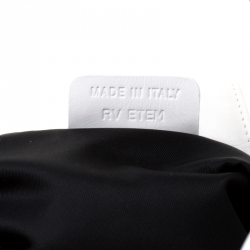 Pre Owned Bvlgari Blue/White Logo Mania Fabric and Leather Shoulder Bag