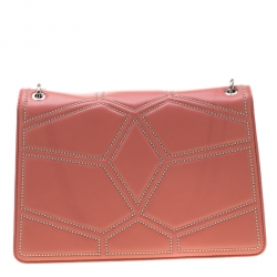 مملوكة مسبقًا Bvlgari Pink Studded Leather Medium Serpenti Forever Shoulder Bag