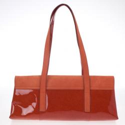 Pre Owned Bvlgari Suede &amp; Patent Leather Mini Shoulder Bag