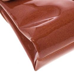 Pre Owned Bvlgari Suede &amp; Patent Leather Mini Shoulder Bag