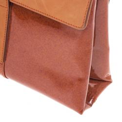 Pre Owned Bvlgari Suede &amp; Patent Leather Mini Shoulder Bag