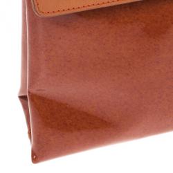 Pre Owned Bvlgari Suede &amp; Patent Leather Mini Shoulder Bag