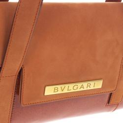 Pre Owned Bvlgari Suede &amp; Patent Leather Mini Shoulder Bag