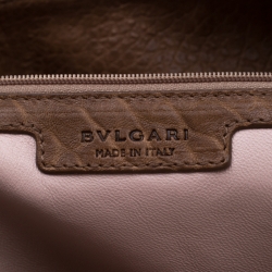 مملوكة مسبقًا حقيبة بلغاري شاندرا جلد ريديوسد بنية فاتحة