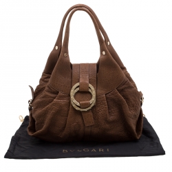 مملوكة مسبقًا حقيبة بلغاري شاندرا جلد ريديوسد بنية فاتحة