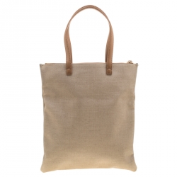 Pre Owned Bvlgari Beige/Brown S.Bulgaria Coated Canvas Tote