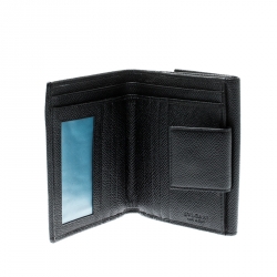 Bvlgari Black Leather Bifold Wallet